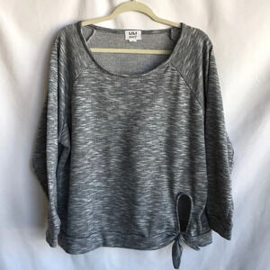 Lili Sport soft side knot gray heather top, size 2X